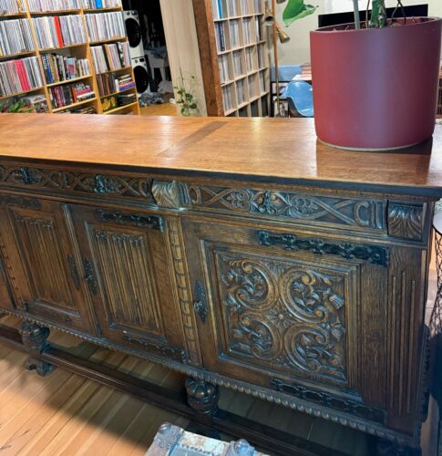Early 20th Century Spanish Hand Carved Massive Buffet