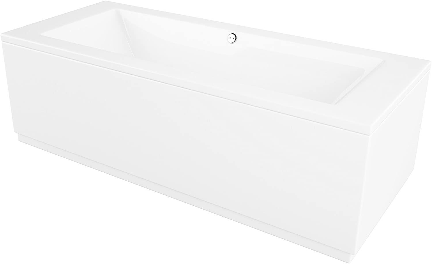 Bathroom Bath Nuie Double Ended Square Tub White 1800 x 800mm Bathtub