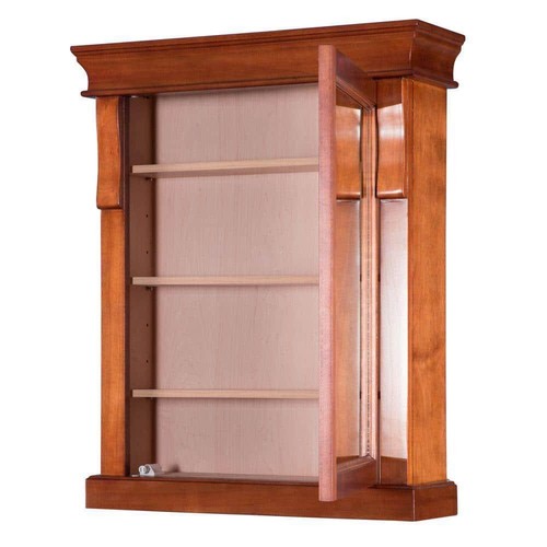 Framed Surface-Mount Bathroom Medicine Cabinet Warm Cinnamon Naples 25" - Picture 5 of 8