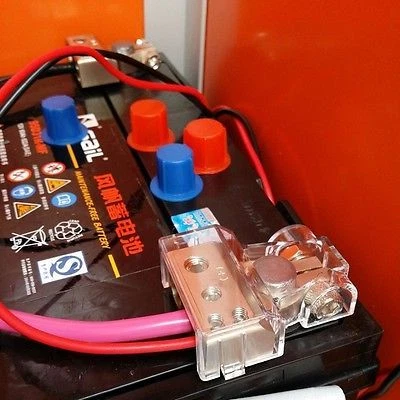 Pair silver Tone Car Postive Negative Battery Terminals Clamp 2 4 8 Gauge Car - Image 3 of 4