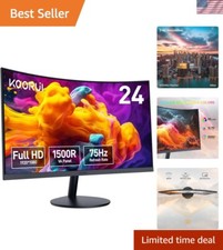 Full HD 24" 1500R Curved Monitor with Tilt Adjustment - Eye Comfort  Clarity