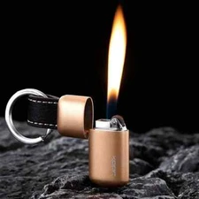 Metal Mini Grinding Wheel Keychain Lighter Windproof Inflatable Open Fire