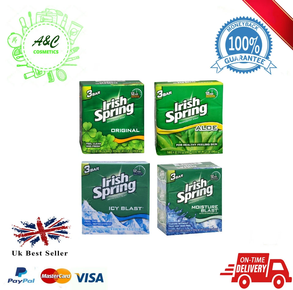 Irish Spring Soap Original , Aloe , Icy Blast , Moisture Blast * SPECIAL OFFER *
