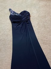 Xscape One Shoulder Beads Sequins Grecian Dress Maxi Formal Prom Gown Cocktail 4