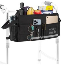 Foldable Walker Storage Bag Basket with Cup Holder with Big Capacity