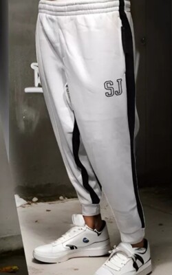 SEAN JOHN Bright WHITE POLYESTER JOGGER SWEATPANT Bonus  Pro Club Tee Shirt 5XL