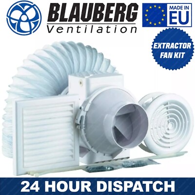 Blauberg Turbo Bad Duschventilator Kit 100mm mit Timer Abzieher Ventilator