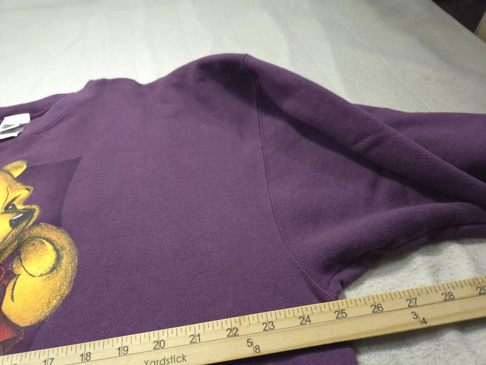 Moletom feminino vintage Winnie Pooh extra grande roxo anos 90 - Imagem 3 de 4