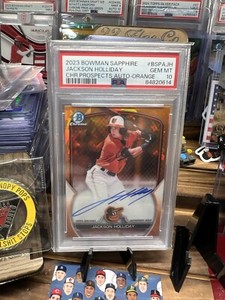 Jackson Holliday Auto - 2023 Bowman Chrome Sapphire Orange 1/25 - PSA10 #BSPA-JH
