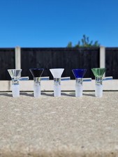 14mm Male Glass Slide Bowl Clear Colours Slide Hookah Bong Flower Bowl UK SELLER