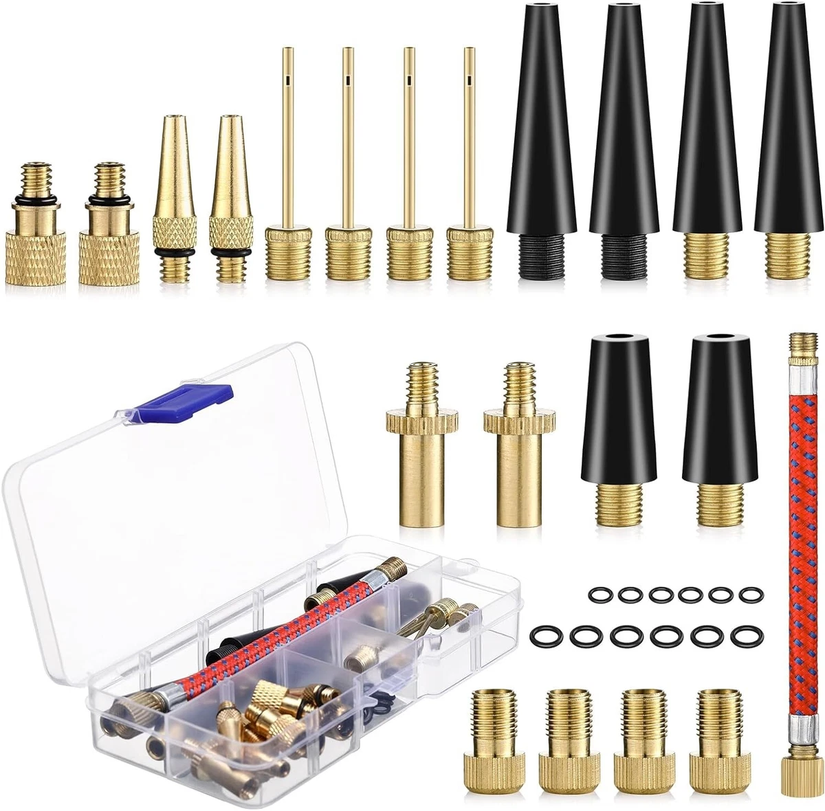 Set Prolunga Per Valvola Auto 23,5 Cm | Con 2 Adattatori In Ottone 8 Mm | Per Gomme Auto, Moto, Bici, Compressori - 2