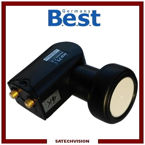 Best Germany HD75 HD 202S LNB Twin 0,1 dB Tête 2 Sorties Full HD 3D UHD 4K - Photo 1/1