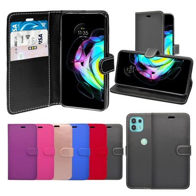 Für Motorola Edge 20 Lite Hülle Brieftasche Flip PU Leder Ständer Kartenfach Cover