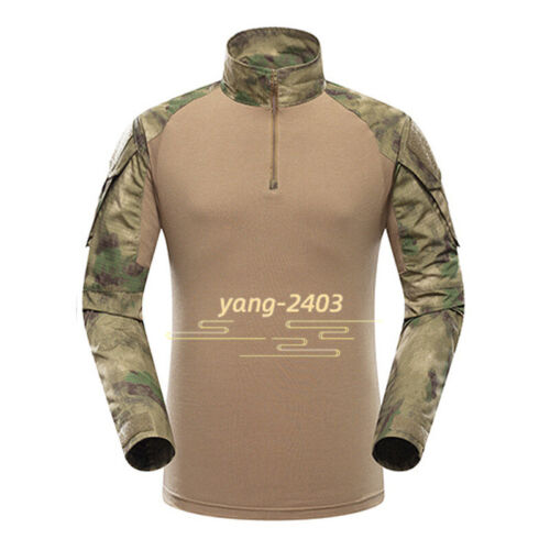 Men G3 Tactical Military Camouflage Army Combat Shirt Hiking T-Shirt Outdoor Top - Afbeelding 1 van 27
