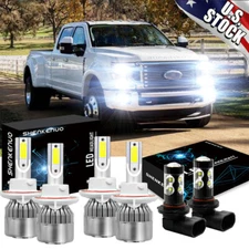 For Ford F250 F350 F450 2005-2019 - 6x White LED Headlight+Fog Light Bulbs Combo