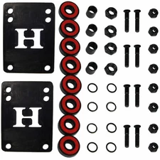 Skateboard Hardware Refresh Kit - Abec 5 Bearings, Risers, 1" Hardware, Nuts