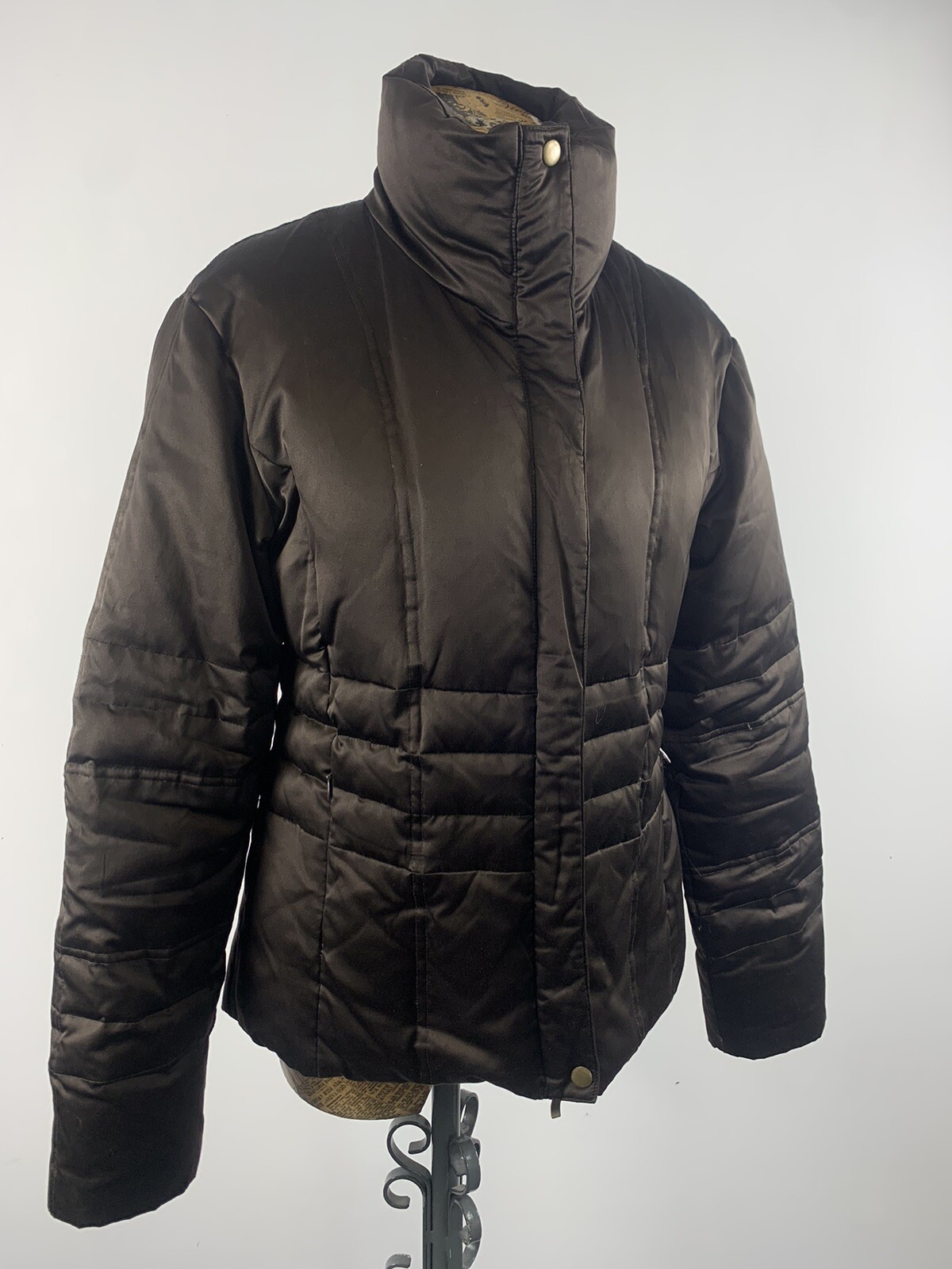 ZARA BASIC COAT JACKET MEDIUM BROWN Puffer DOWN F… - image 7