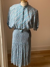 blue vintage polyester dress