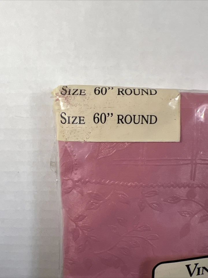 Sultan’s Linens Pink Vinyl Tablecloth 60” Round 4 To 6 People Easy Care - Image 3 of 4