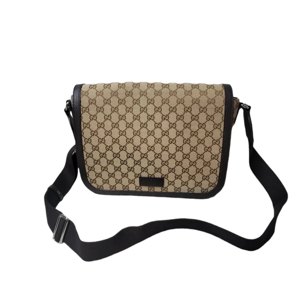 Gucci Brown/Beige GG Supreme Canvas and Leather Square Messenger Bag Gucci