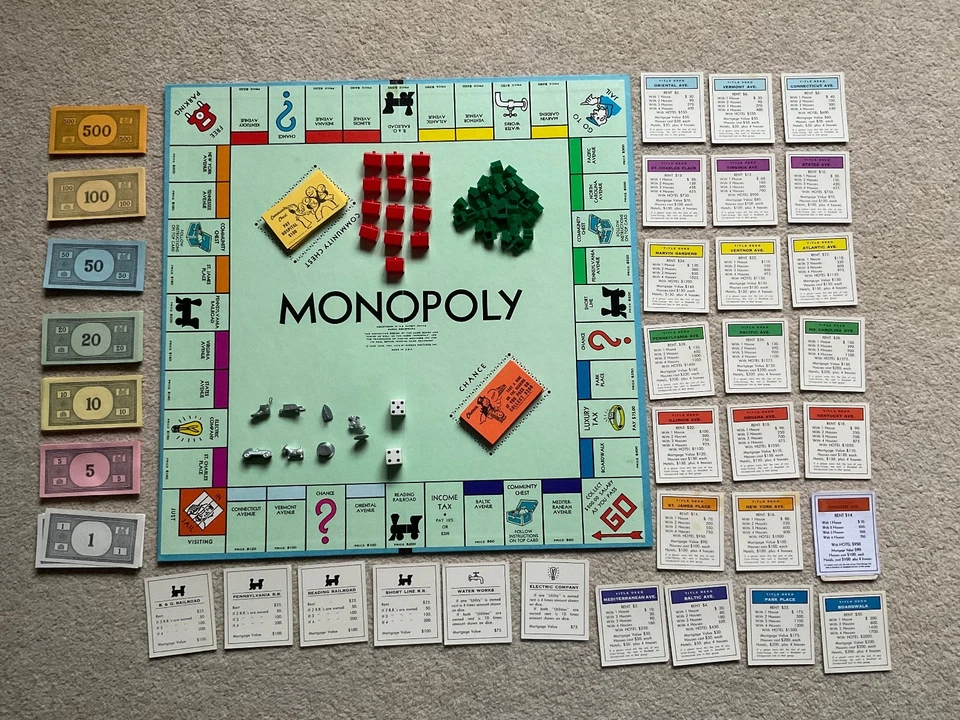Monopoly USA American Vintage Edition -  Parker Brothers - 1985 - Clean Money - Image 2 of 4