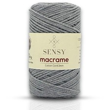 Sensy Premium 2mm - 160 Yards 100 Recycled Cotton Macrame Cord Crochet Bag C...