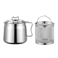 Stovetop Chip Maker with Basket Lidded Design Oil Keeper Detachable Filter