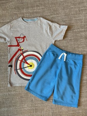 EUC Mini Boden & Hanna Andersson Boys T-Shirt & Shorts Set 140 9-10 Cotton