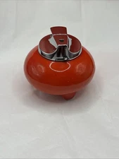 Vintage Ronson Mid Century Modern Ceramic Tabletop Lighter Germany Orange  Color