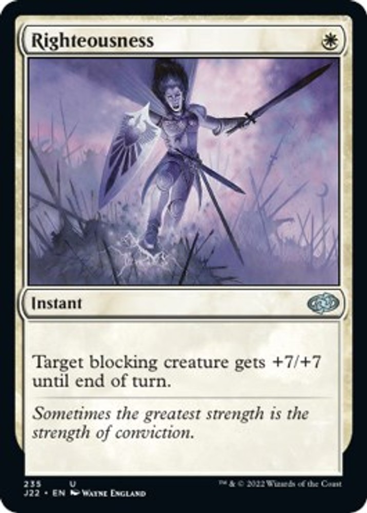 Righteousness [J22 - 235] Uncommon NM Jumpstart 2022 MTG
