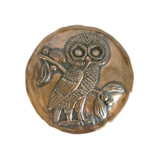 WILD GOOSE STUDIO COLD CAST OWL WALL PLAQUE BRONZE IRELAND CELTIC 