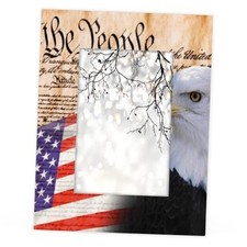 Usa Flag 5x7 Picture Frame, American Patriotic Eagles Photo fits 5x7in pic
