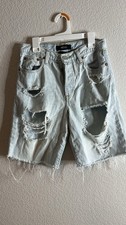 Aeropostale Shorts Womens 90's High Rise Cut Off Distressed Button Fly Denim- 4