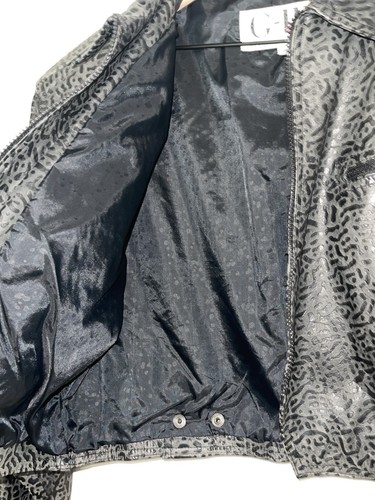 VTG G-III Leather Fashions Moto Genuine Leather Crop Jacket Womens Sz Large - Picture 6 of 10