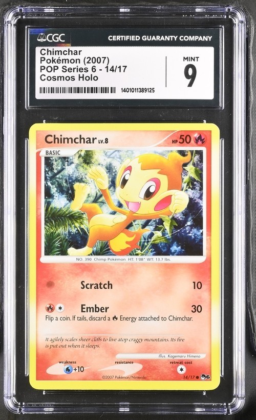 CGC 9 MINT Chimchar 14/17 Cosmos Holo 2007 Pokemon Pop Series 6 Pop 17