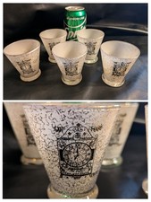 Lot of 5 Georges Briard Barware 3 Oz Cordial Glasses Clock Later Than you Think