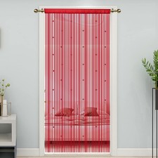 LaSyL Beaded String Curtains for Doorways, Red 39"W x 110"L Pack of 1 ,