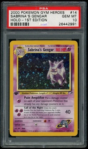 2000 Pokemon Gym Heroes Sabrina's Gengar Holo-1st Edition 14