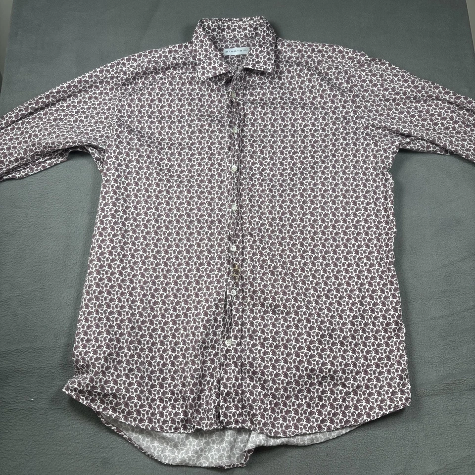 Etro Dress Shirt Mens 43 Made in Italy Pink Paisley Button Front Long Sleeve - Image 2 of 4