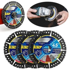 3 Pack 4.5" Diamond Cutting Discs Multi Purpose Heavy Duty Saw Blades