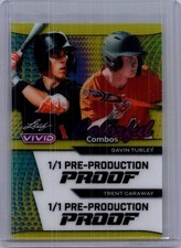Gavin Turley Trent Caraway Leaf Baseball 1/1 Pre Production Proof