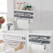 4 in 1 !! K&uuml;chenrollenspender Wand-Rollenhalter Frischhaltefolie Schneidabroller