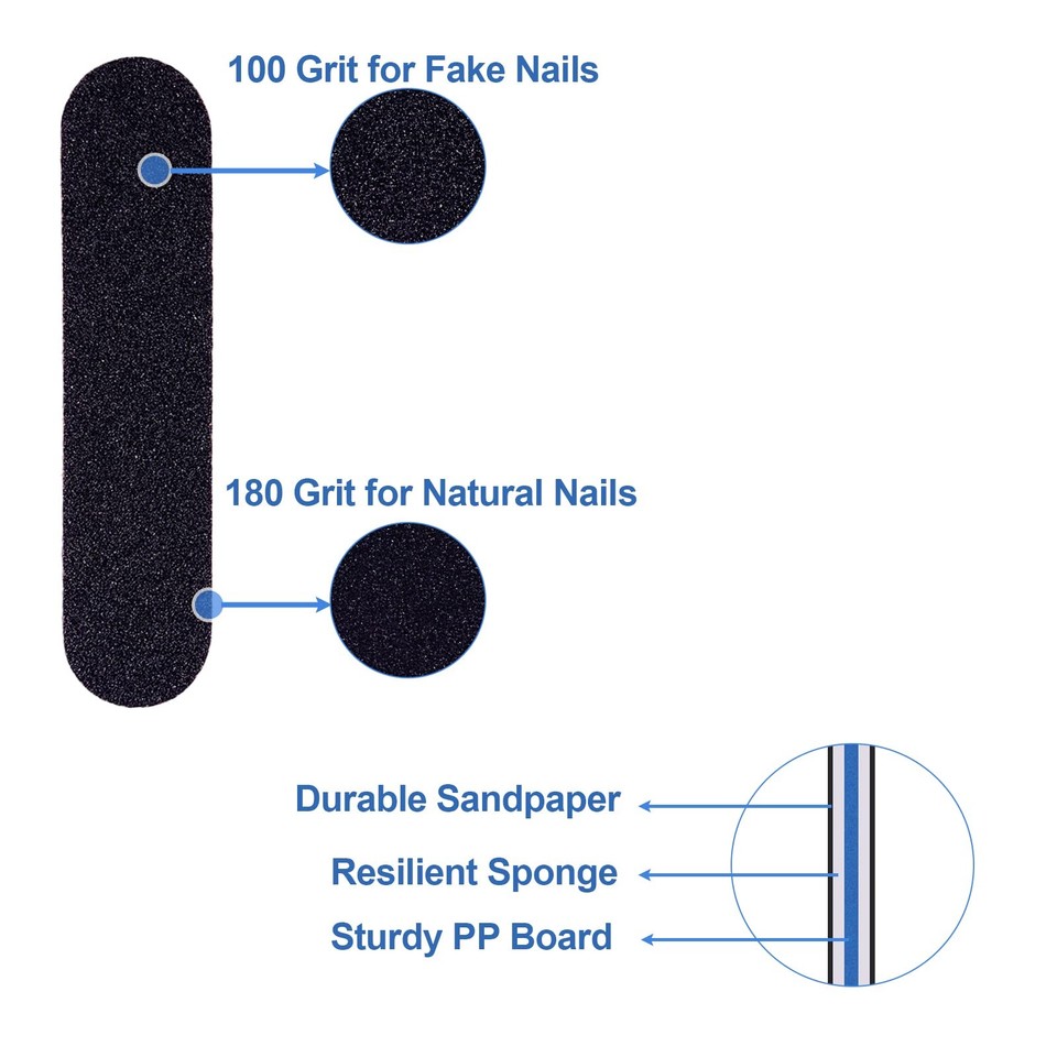 Small Nail Files Bulk (50 Pcs), 3.6 Inches Emery Board Nail File for ...