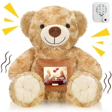 Leyndo Bear with Voice Recording Remembrance Stuffed Animal with Picture Reco...