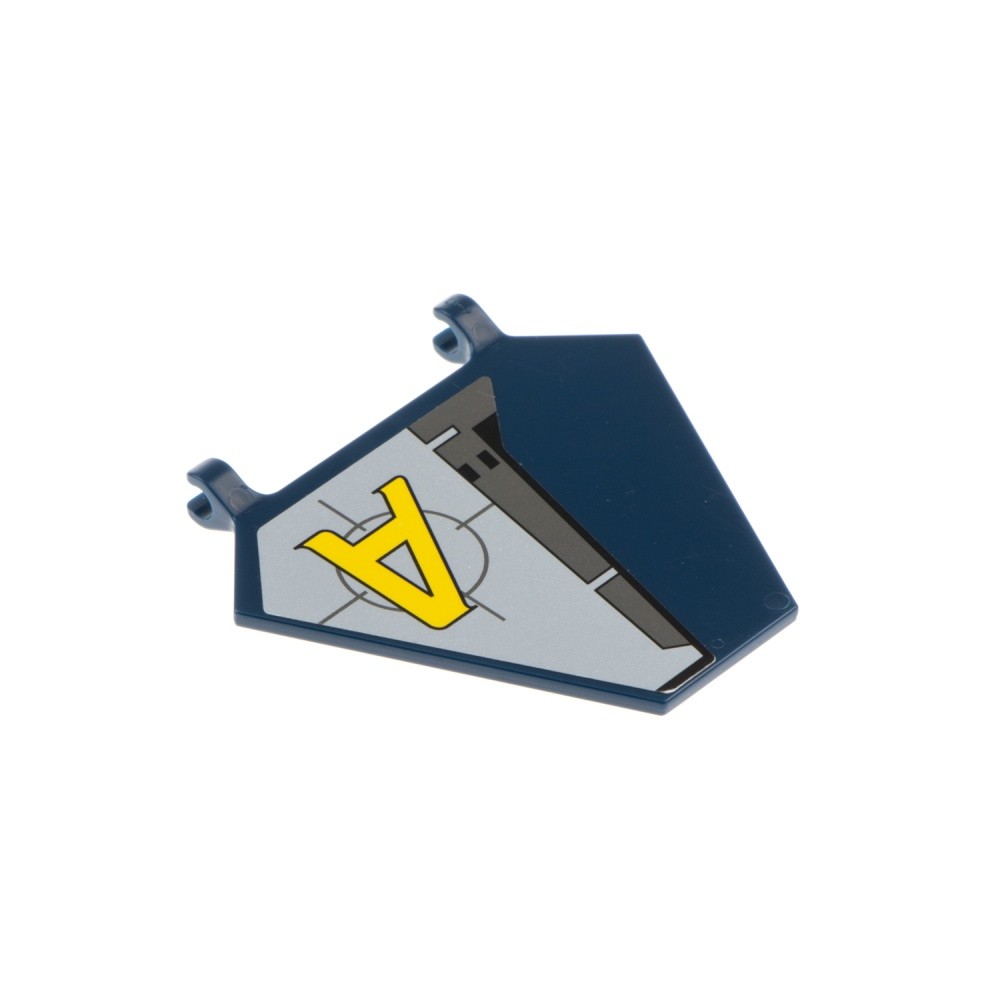 1x Lego Flag 5x6 Dark Blue 2 Clips Sticker Agents Logo Right x1435pb002R