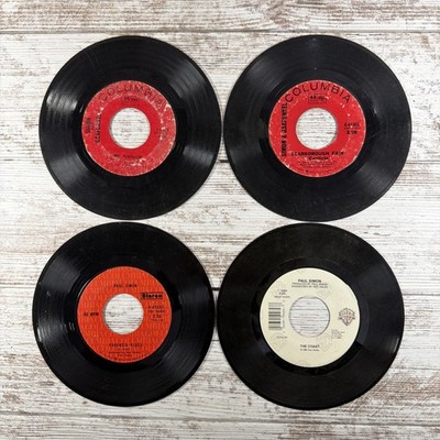 Paul Simon & Garfunkel Lot of 4 (45 RPM Vinyl 7'' Records Mrs. Robinson The Coast