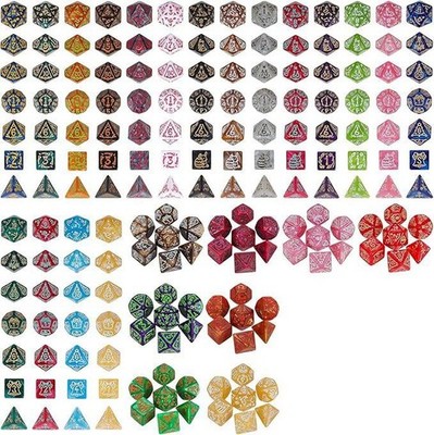 Würfelset 7-teilig   Polyhedral Dice Set   26 Farben   Pen & Paper / RPG