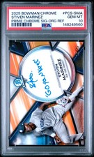 2025 BOWMAN CHROME PRIME CHROME SIGNATURES #PCS-SMA STIVEN MARINEZ 15/25 PSA 10