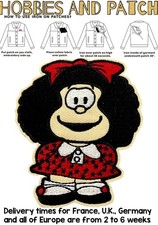 Patch Mafalda personaggio fumetti icona vintage Quino toppa termoadesiva ribelle