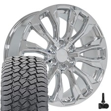 22x9 Chrome 14025 Wheels 28545r22 At2 Tires Tpms Fit Sierra Yukon 22x9 Chrome 14025 Wheels 28545r22 At2 Tires Tpms Fit Sierra Yukon